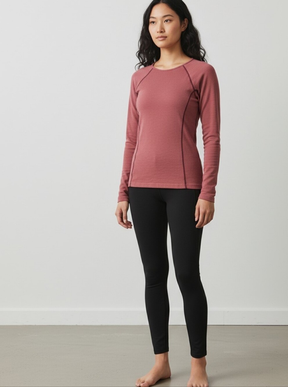 Icebreaker Skin200 Crewneck Merino Base Layer Long Sleeve Shirt, Dusty Rose